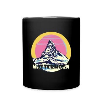 Matterhorn Zermatt Berg Souvenir Geschenk Andenken - Tasse einfarbig - Schwarz - Vorne