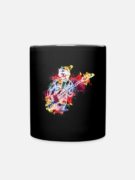 Conception aquarelle d'amateur de guitare pour les guitaristes - Mug uni - noir