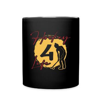 hockey sur gazon « hockey-girl 4 life » - Mug uni - noir - Devant