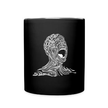 Dessin abstrait d’une personne hurlante - Mug uni - noir - Devant