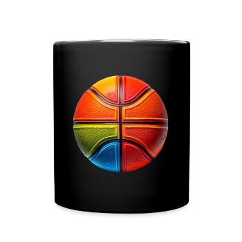 Basketball: bunte Farben für alle Basketball-Fans - Tasse einfarbig - Schwarz - Vorne
