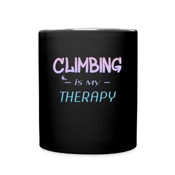Klettern Kletterwand Climbing Bouldern - Tasse einfarbig - Schwarz - Vorne