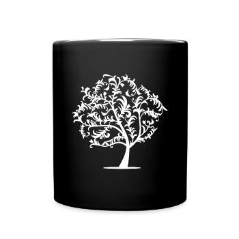 Minimalist Tree Birds Spring Silhouette - Full Colour Mug - black - Front