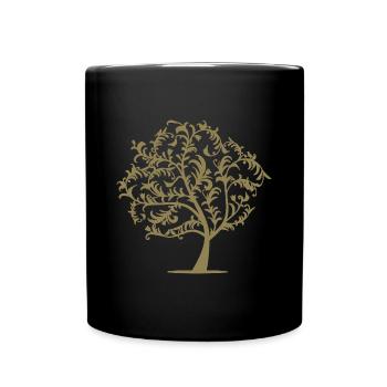 Minimalist Tree Birds Spring Silhouette - Full Colour Mug - black - Front