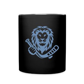 Löwe Wildkatze Eishockey Silhouette Minimalist - Tasse einfarbig - Schwarz - Vorne