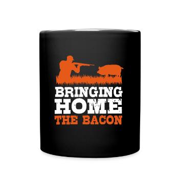 Chasse au sanglier - Mug uni - noir - Devant