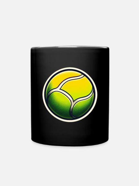 Tennisball grün gelb - Tasse einfarbig - Schwarz