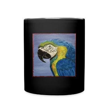 Ara Papagei - Tasse einfarbig - Schwarz - Vorne
