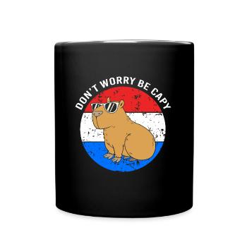 Capybara - Tasse einfarbig - Schwarz - Vorne