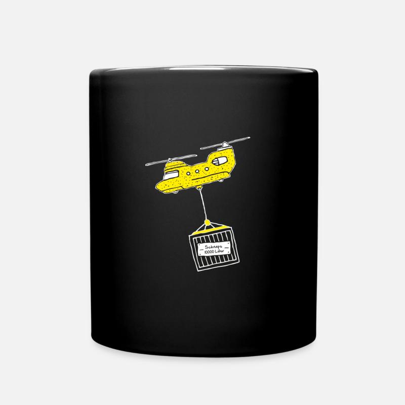 Rettung naht. Der Schnaps Hubschrauber kommt. - Tasse einfarbig - Schwarz