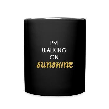 Marcher sur le cadeau d'été drôle de soleil dire - Mug uni - noir - Devant