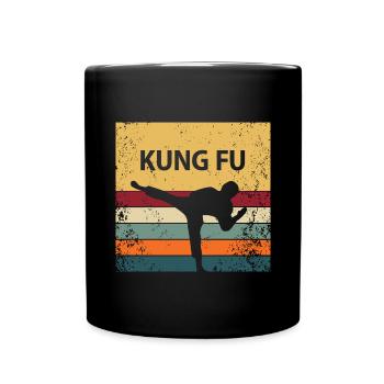 Retro Kung Fu - Tasse einfarbig - Schwarz - Vorne