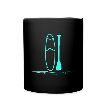 Stand Up Paddler Meer - Tasse einfarbig - Schwarz - Vorne