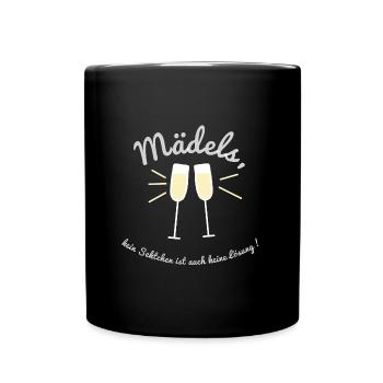 T-Shirt TShirt Tee - Mädels, kein Sektchen.... - Tasse einfarbig - Schwarz - Vorne
