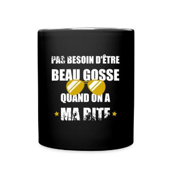 Pas besoin d'être beau gosse - Mug uni - noir - Devant