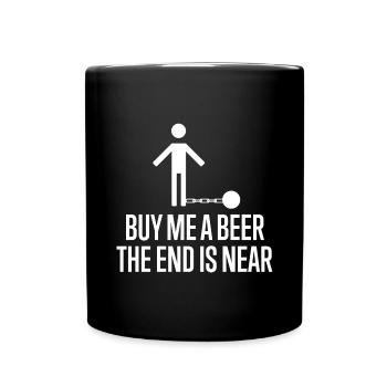 Bier Junggeselle - Tasse einfarbig - Schwarz - Vorne