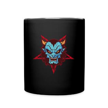 Devil and Pentagram | Satan and Pentagram - Full Colour Mug - black - Front