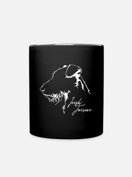 IRISH TERRIER Profil Hunde Hund Wilsigns - Tasse einfarbig - Schwarz