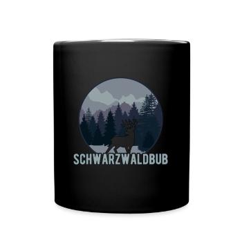 Schwarzwaldbub Hirsch Schwarzwald - Tasse einfarbig - Schwarz - Vorne