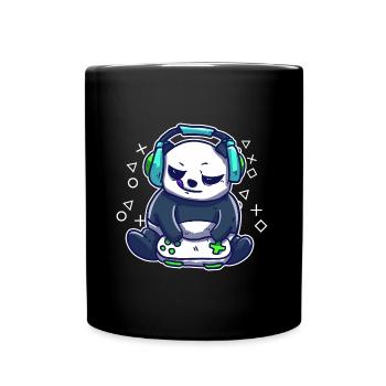 Gambler Gaming Panda Plays PC Games Video Games - Full Colour Mug - black - Front