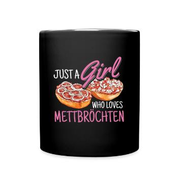 Mettbrötchen Liebhaberin Hackfleisch Hackepeter Me - Tasse einfarbig - Schwarz - Vorne