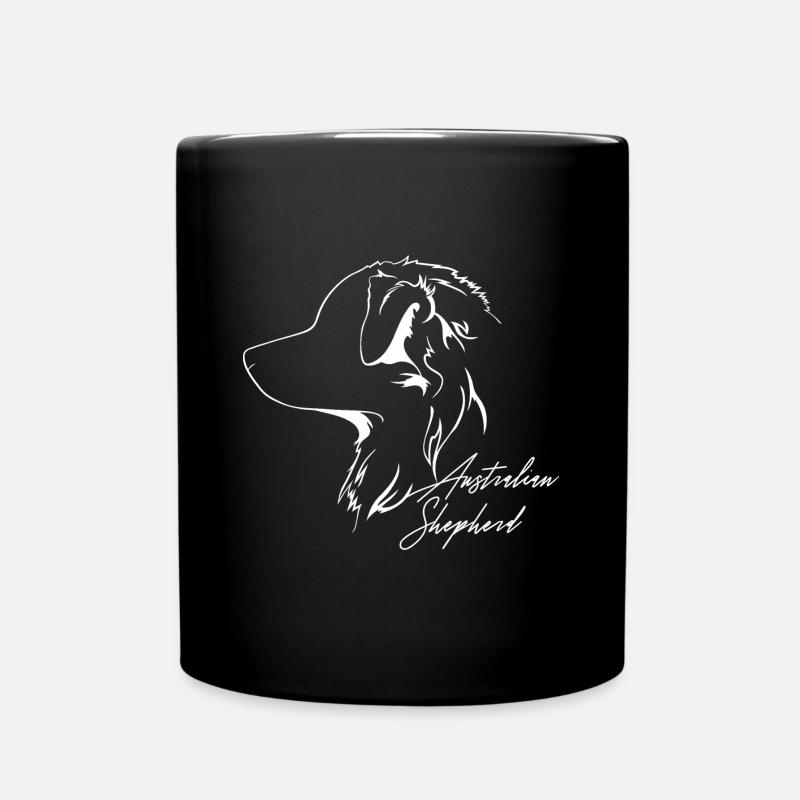 AUSTRALIAN SHEPHERD Hunde Hund Hütehund Wilsigns - Tasse einfarbig - Schwarz