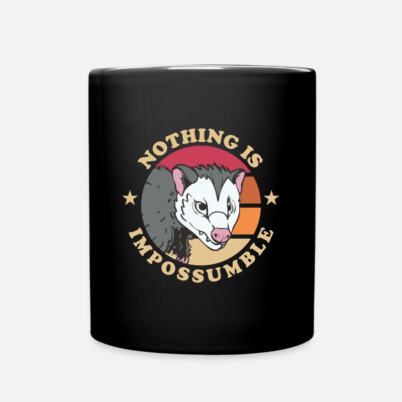 Nothing is Impossumble Opossum - Full Colour Mug - black