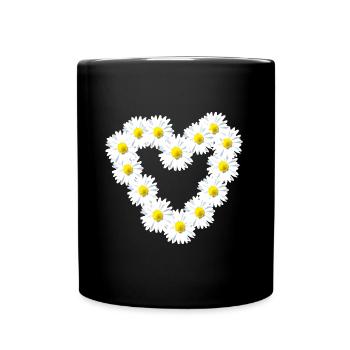 Heart Daisy Daisy Warm - Full Colour Mug - black - Front