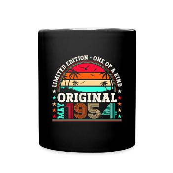 Original Mai 1954 68. Geburtstag Geschenk Herren - Tasse einfarbig - Schwarz - Vorne