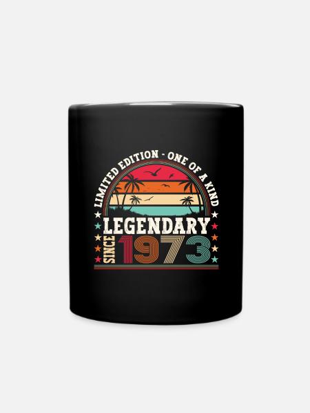Legendary 1973 50th Birthday Gift Men - Fun - Full Colour Mug - black