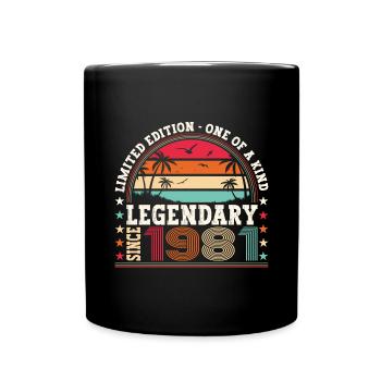 Legendary 1981 42nd Birthday Gift Men - Fun - Full Colour Mug - black - Front