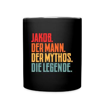 Jakob Geschenkidee - Tasse einfarbig - Schwarz - Vorne