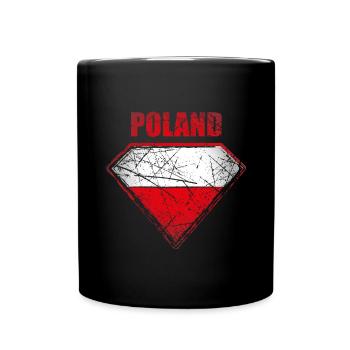 Poland Superhero Flag Flag Vintage Retro Symbol - Full Colour Mug - black - Front