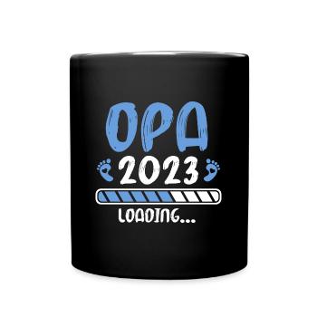 Schwangerschaft 2023 Werdender Opa Geschenk - Tasse einfarbig - Schwarz - Vorne