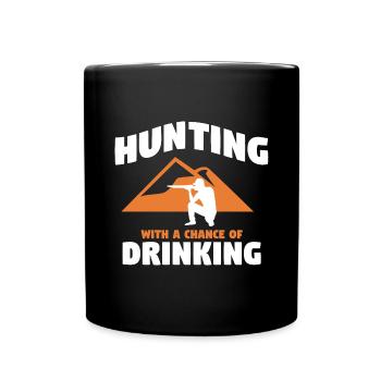 Hunting Hunting Hunter Rifle Shooting Game Hunting - Full Colour Mug - black - Front