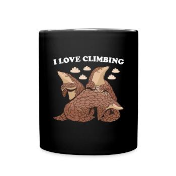 I Love Climbing Pangolin - Tasse einfarbig - Schwarz - Vorne