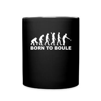 Pétanque humour Evolution Bouliste - Mug uni - noir - Devant