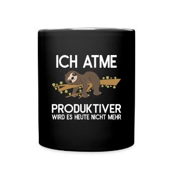 Sloth Faulenzer Süßes Faultier Geschenk - Tasse einfarbig - Schwarz - Vorne