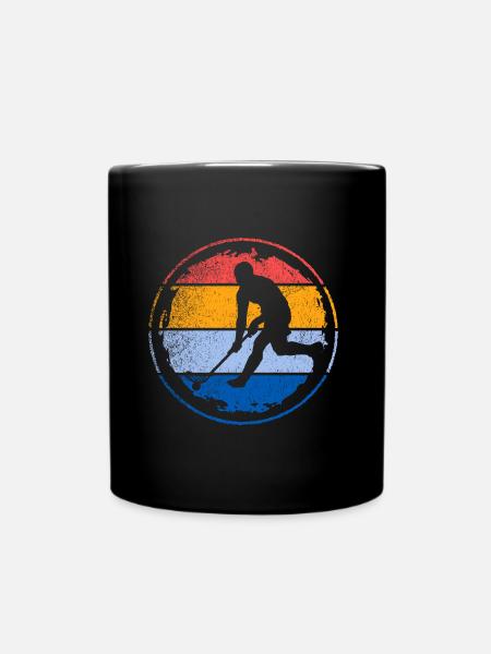 Floorball Spieler Retro Unihockey Floorballspieler - Tasse einfarbig - Schwarz