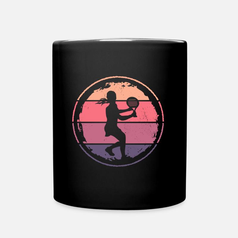 Retro Padel Spielerin Design Padel-Tennis Mädchen - Tasse einfarbig - Schwarz