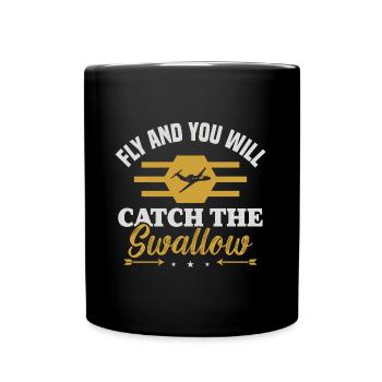 Quote for pilots, flight attendants and tourists - Full Colour Mug - black - Front