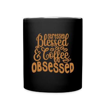Kaffee Espresso Morgens Kaffeetrinker Americano - Tasse einfarbig - Schwarz - Vorne