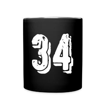 Maillot à 34 numéros - Mug uni - noir - Devant