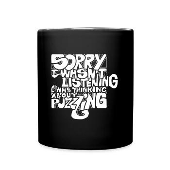 Thinking About Puzzling Hobby Jigsaw Puzzler - Full Colour Mug - black - Front