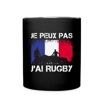 Je Peux Pas J'ai Rugby Joueur Maillot France Rugby - Tasse einfarbig - Schwarz - Vorne