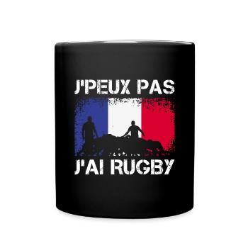 J'Peux Pas J'ai Rugby Joueur Maillot France Rugby - Tasse einfarbig - Schwarz - Vorne