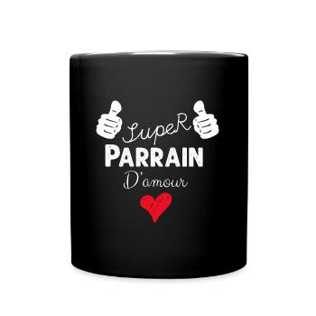 Super Parrain D'Amour Citation Famille - Mug uni - noir - Devant