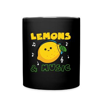 Citrons et musique Musicien Leomande Citrus Fruit - Mug uni - noir - Devant