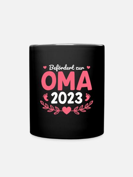 Schwangerschaft 2023 Werdende Oma Geschenk - Tasse einfarbig - Schwarz