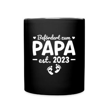 Werdender Papa Geschenk Schwangerschaft 2023 - Tasse einfarbig - Schwarz - Vorne